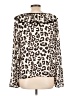 Flying Tomato 100% Polyester Animal Print Ivory Long Sleeve Blouse Size L - photo 2