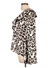 Flying Tomato 100% Polyester Animal Print Ivory Long Sleeve Blouse Size L - photo 5