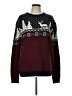 Assorted Brands 100% Acrylic Print Burgundy Pullover Sweater Size L - photo 1