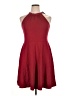 Ouges Solid Burgundy Cocktail Dress Size XL - photo 1