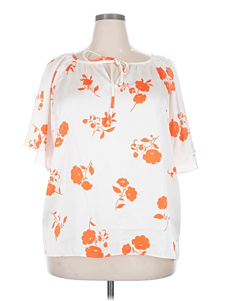Ann Taylor Short Sleeve Blouse In Gray