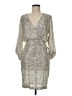 Eliza J Metallic Silver Cocktail Dress Size 6 - photo 1