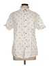 Denim & Flower 100% Cotton Polka Dots Ivory Short Sleeve Button-Down Shirt Size L - photo 1