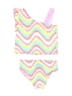Bebe Chevron-herringbone Pink Two Piece Swimsuit Size 4T - photo 2