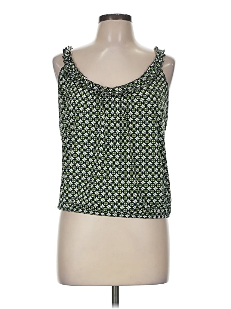 Pre-owned Max Studio Tank Top Green Square Neckline Tops