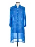 Spiegel 100% Rayon Blue 3/4 Sleeve Button-Down Shirt Size M - photo 1