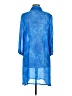 Spiegel 100% Rayon Blue 3/4 Sleeve Button-Down Shirt Size M - photo 2