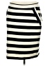 Elle Stripes Ivory Casual Skirt Size M - photo 1