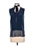 Elie Tahari 100% Polyester Blue Sleeveless Blouse Size XS - photo 1