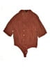 Express Outlet Brown 3/4 Sleeve Button-Down Shirt Size L - photo 1