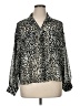 Zara Animal Print Silver Long Sleeve Blouse Size XL - photo 1