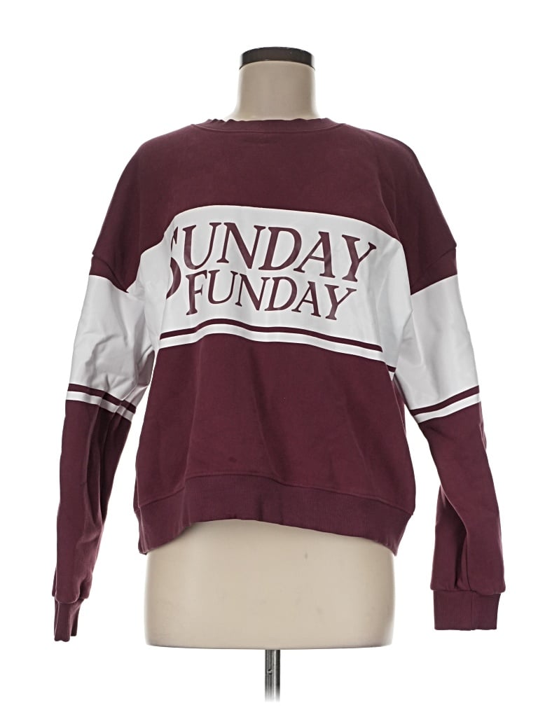 Pre-owned Assorted Brands Sweatshirt In Burgundy