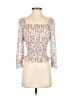 Rabbit Rose 100% Polyester Ivory 3/4 Sleeve Top Size S - photo 1