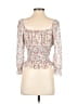Rabbit Rose 100% Polyester Ivory 3/4 Sleeve Top Size S - photo 2