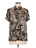 Violet & Claire 100% Polyester Animal Print Brown Short Sleeve Blouse Size L - photo 1