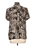 Violet & Claire 100% Polyester Animal Print Brown Short Sleeve Blouse Size L - photo 2