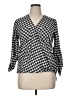 MICHAEL Michael Kors Checkered-gingham Gray 3/4 Sleeve Blouse Size 14 - photo 1