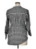 MICHAEL Michael Kors Checkered-gingham Gray 3/4 Sleeve Blouse Size 14 - photo 2