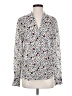 A.L.C. 100% Silk Print Ivory Long Sleeve Silk Top Size 4 - photo 1