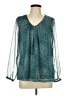 Boden 100% Polyester Teal Long Sleeve Blouse Size 10 - photo 1