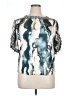 Unbranded Print Teal Short Sleeve Blouse Size 2X - photo 1