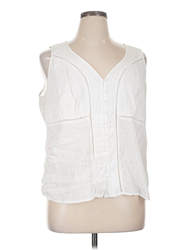Pre-owned Rip Curl Sleeveless Blouse In White