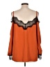 Unbranded Orange 3/4 Sleeve Blouse Size L - photo 2