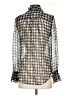 Equipment Houndstooth Silver Long Sleeve Blouse Size S - photo 2