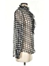 Equipment Houndstooth Silver Long Sleeve Blouse Size S - photo 4