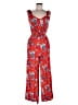 Ann Taylor LOFT 100% Rayon Hearts Red Jumpsuit Size 0 - photo 1