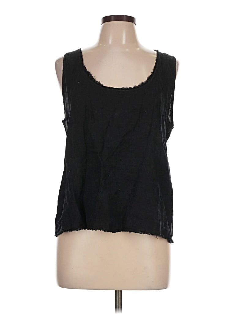 Pre-owned Krisa Sleeveless Top Black Scoop Neck Tops