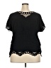 Fashion Bug 100% Rayon Black Short Sleeve Top Size 2X - photo 2