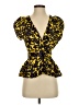 A.L.C. 100% Silk Yellow Short Sleeve Silk Top Size 2 - photo 1