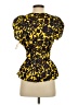 A.L.C. 100% Silk Yellow Short Sleeve Silk Top Size 2 - photo 2