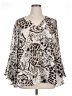 Jennifer Lopez 100% Polyester Animal Print Silver 3/4 Sleeve Blouse Size XL - photo 1