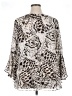 Jennifer Lopez 100% Polyester Animal Print Silver 3/4 Sleeve Blouse Size XL - photo 2