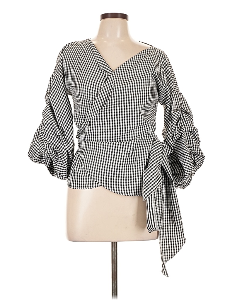 Pre-owned Assorted Brands 3/4 Sleeve Blouse In Gray