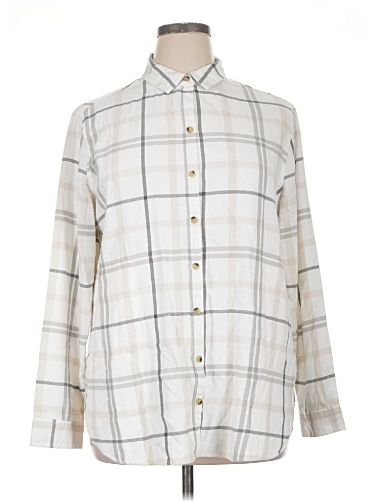 Pre-owned Jachs Girlfriend Long Sleeve Button Down Shirt In Ivory