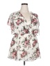 Torrid 100% Polyester Ivory Short Sleeve Blouse Size 2X Plus (2) - photo 1