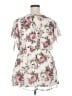 Torrid 100% Polyester Ivory Short Sleeve Blouse Size 2X Plus (2) - photo 2