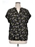 Cynthia Steffe 100% Polyester Floral Black Short Sleeve Blouse Size XL - photo 1