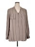 Apt. 9 100% Polyester Stripes Gray Long Sleeve Blouse Size XL - photo 1