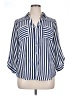 BCX 100% Polyester Stripes Blue 3/4 Sleeve Blouse Size XL - photo 1