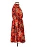 Torrid 100% Polyester Print Orange Casual Dress Size Lg Plus (0) - photo 4