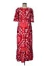 Rhode Floral Hearts Polka Dots Tropical Red Casual Dress Size 12 - photo 1