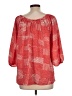 Gap Outlet 100% Polyester Red 3/4 Sleeve Blouse Size L - photo 2