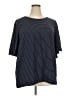 Weekend Suzanne Betro Stripes Blue Black Short Sleeve Top Size 4X - photo 1