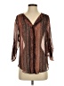 Unbranded 100% Polyester Brown 3/4 Sleeve Blouse Size S - photo 1
