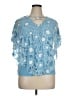 Notations Blue Short Sleeve Blouse Size XL - photo 1