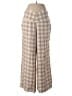 Cato Checkered-gingham Tan Linen Pants Size M - photo 1